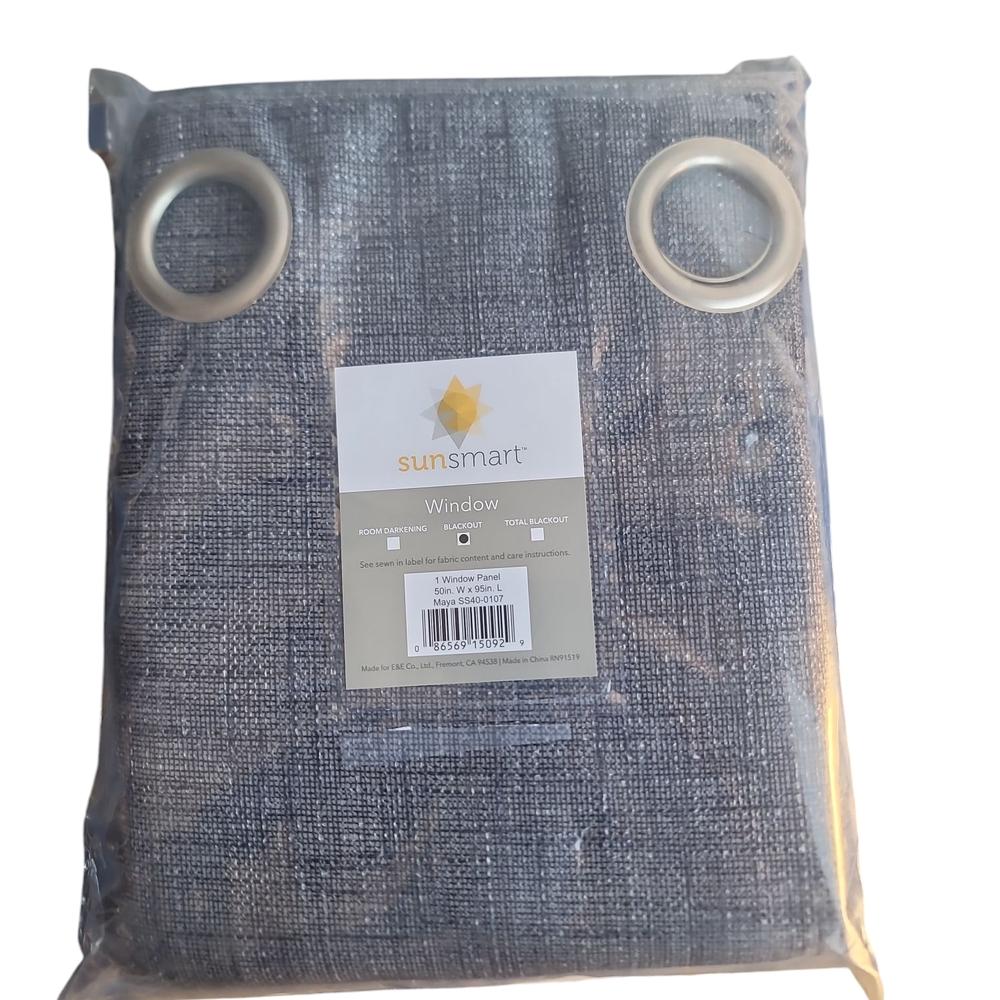 SunSmart Maya Blackout Gray Curtain Panel